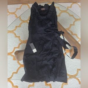 Sleeveless Black Wrap Dress